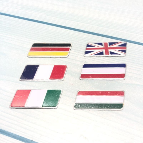 德國 英國 法國 義大利 國旗貼 金屬 汽車 車貼 車用 貼紙 平行四邊形