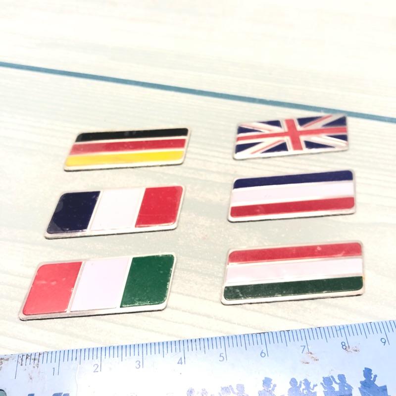 德國 英國 法國 義大利 國旗貼 金屬 汽車 車貼 車用 貼紙 平行四邊形-細節圖2