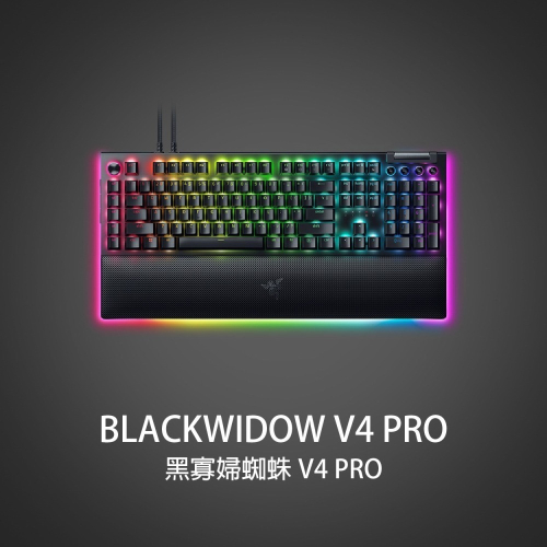 RAZER 雷蛇 BLACKWIDOW V4 PRO 黑寡婦蜘蛛幻彩版 電競鍵盤 中文