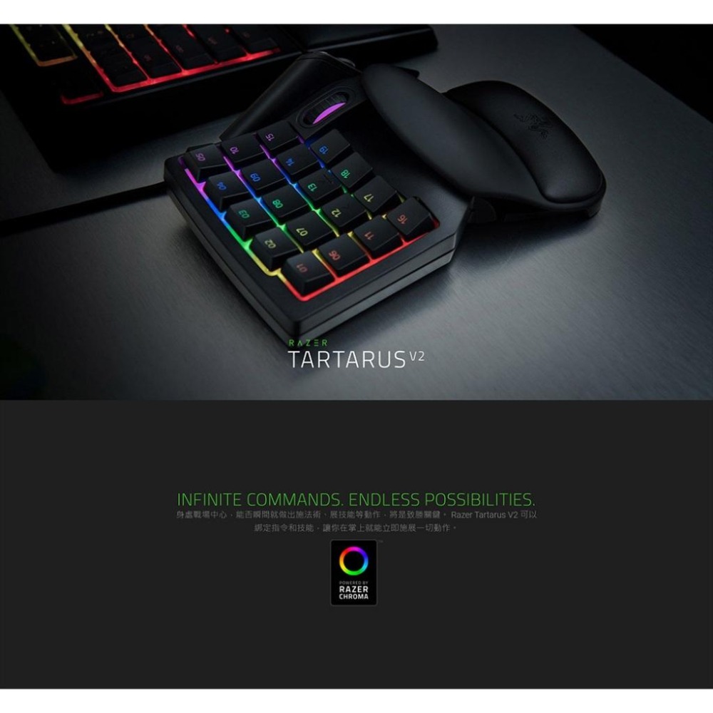 Razer Tartarus V2 雷蛇 塔洛斯魔蠍 V2 人體工學機械式薄膜小鍵盤 鍵盤-細節圖5