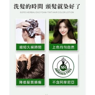 【SOFEI 舒妃】 植泌泡沫染髮320ML  6R暖栗棕/7亞麻棕/8自然黑-細節圖2