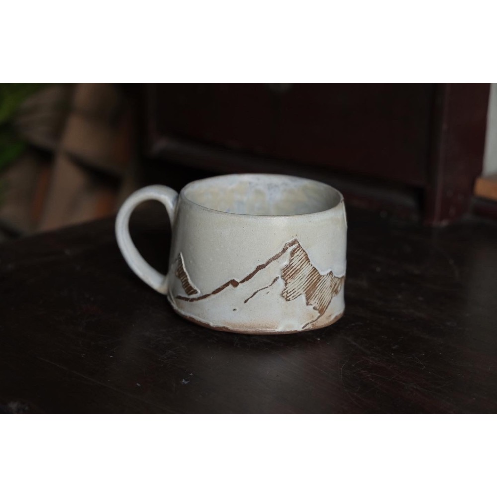 山河記 淺浮雕手捏山纹把杯馬克杯-細節圖2