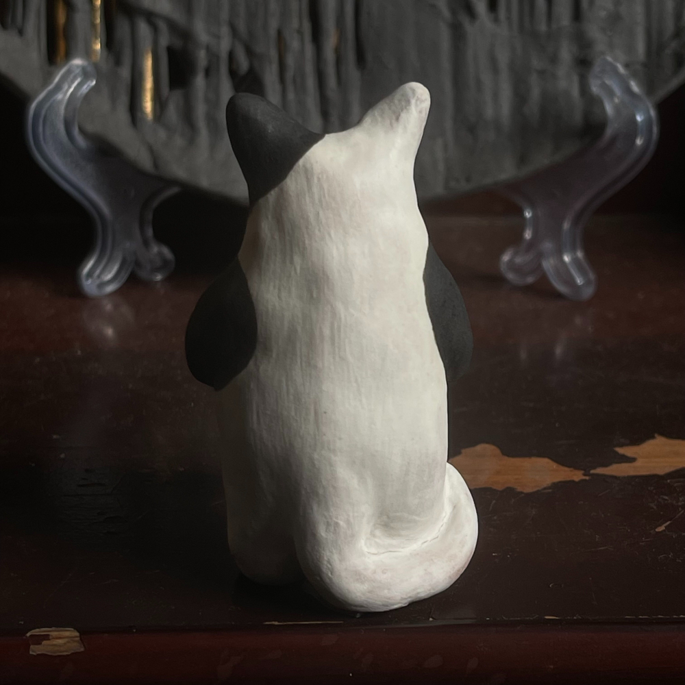 貓咪陶瓷雕塑-鹿角蕨-細節圖4