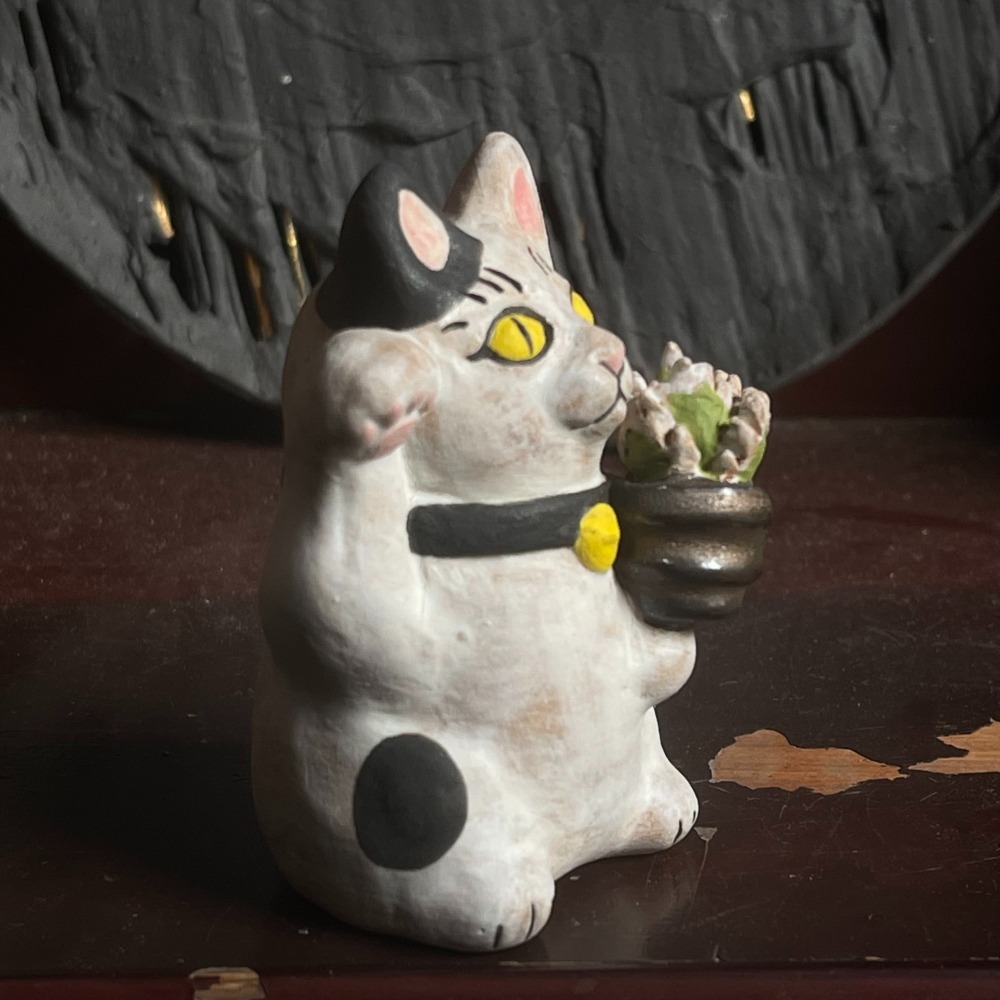 貓咪陶瓷雕塑-嚴龍-細節圖3
