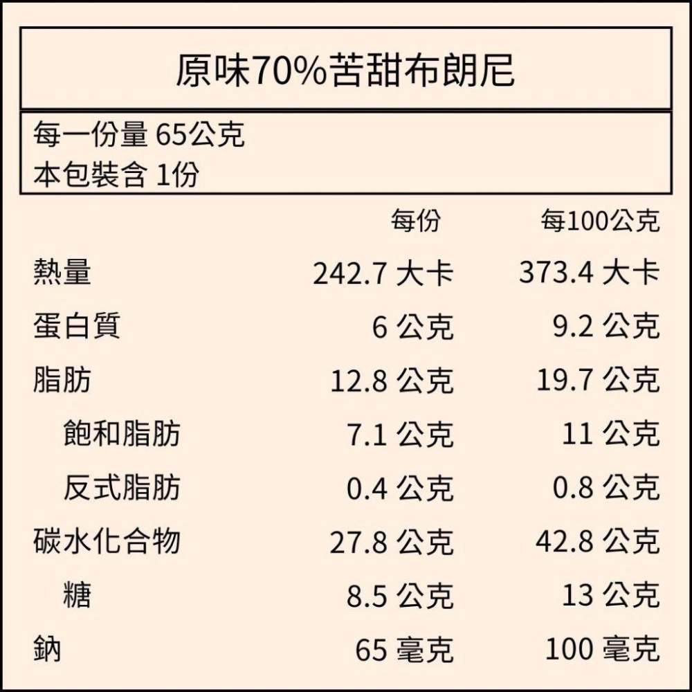 🍫原味 70%苦甜 布朗尼 最不甜! 健康🐈BB貓甜點 扎實濃郁 減糖 低糖 65g Brownie-細節圖8