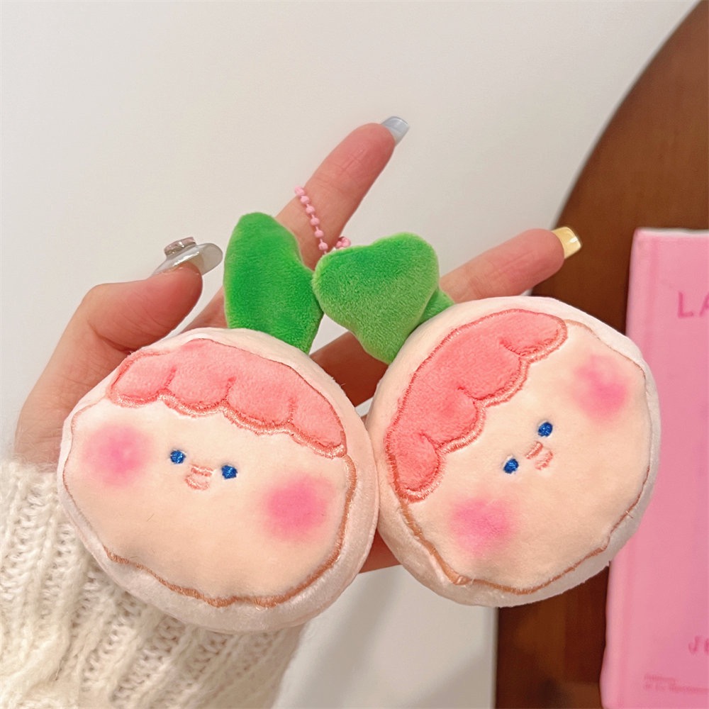 💕芊奇百趣💕桃子娃娃 捏捏樂 解壓 公仔 掛件 吊飾 鑰匙扣-細節圖3