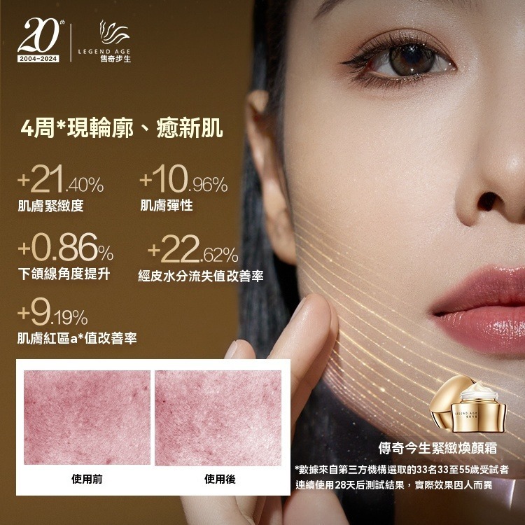 💄官方正品💄傳奇今生緊致煥顏系列緊致煥顏霜+緊緻煥顏精華液抗老除皺精華液臉部保養撫平細紋熨斗美妝保養延緩衰老保養品-細節圖7