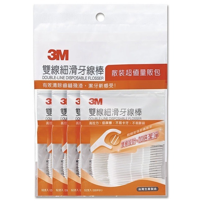 3M 雙線細滑牙線棒-散裝超值量販包128支x3包(共384支)-細節圖2