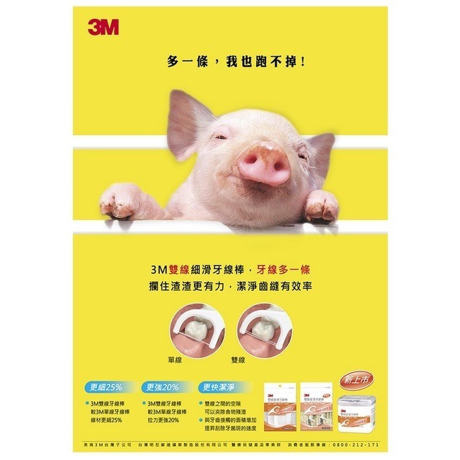 3M 雙線細滑牙線棒-散裝超值量販包128支x3包(共384支)-細節圖3