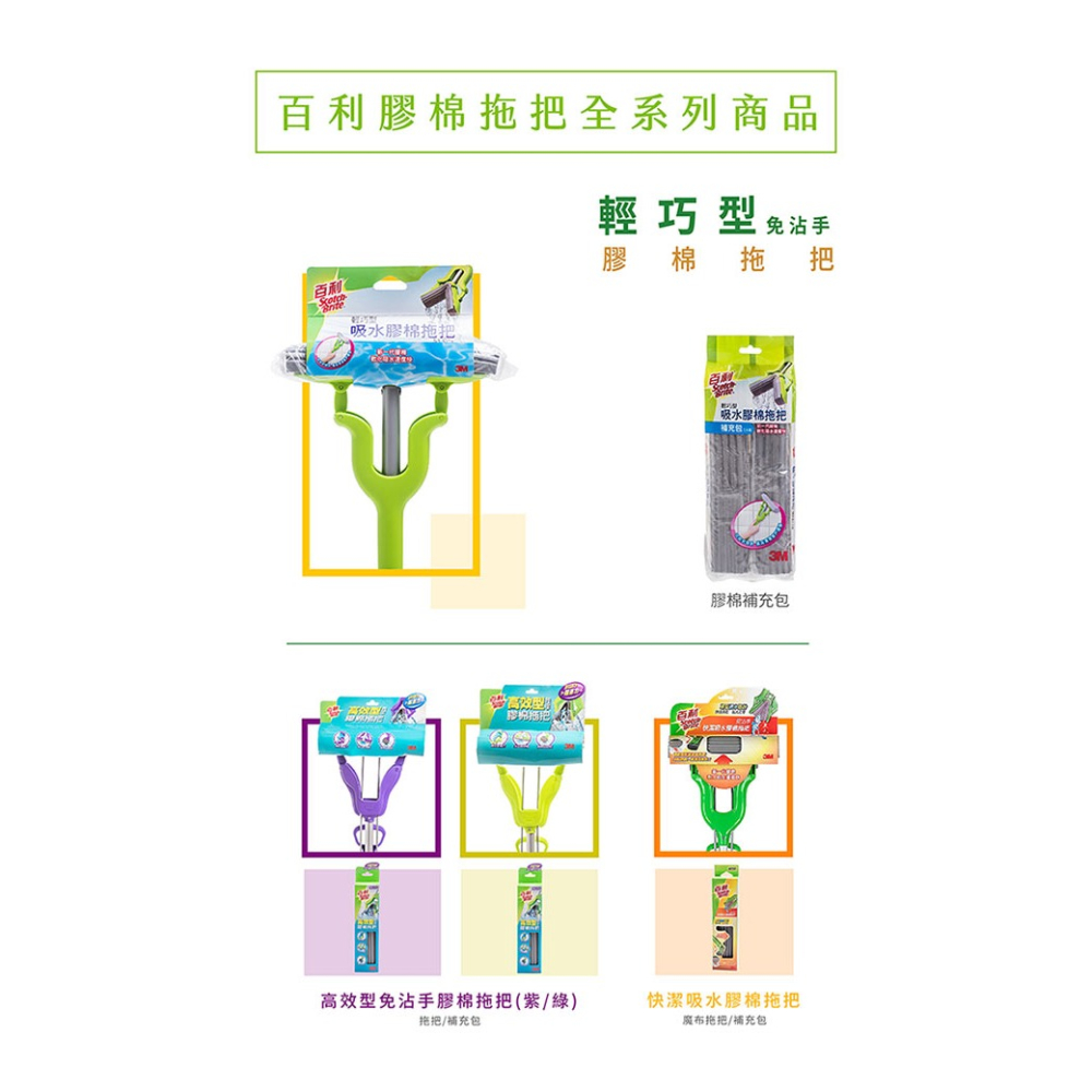 3M 百利輕巧型吸水膠棉拖把補充包(二入裝)-細節圖7