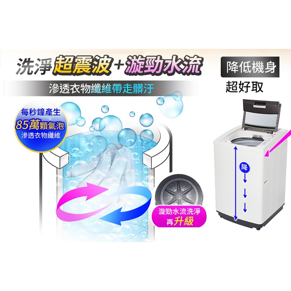 SAMPO聲寶 16KG 好取式系列定頻洗衣機-典雅棕 ES-L16V(K1)-細節圖6