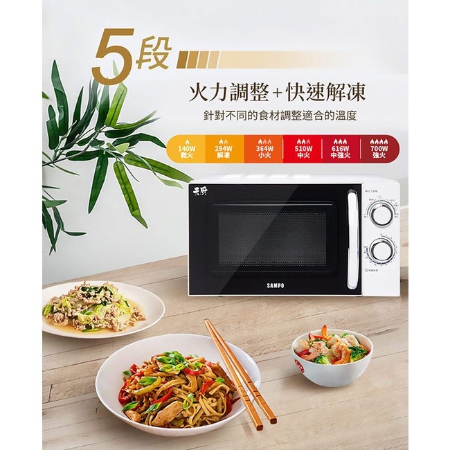 SAMPO聲寶 20L微波爐 RE-N220TR-細節圖3