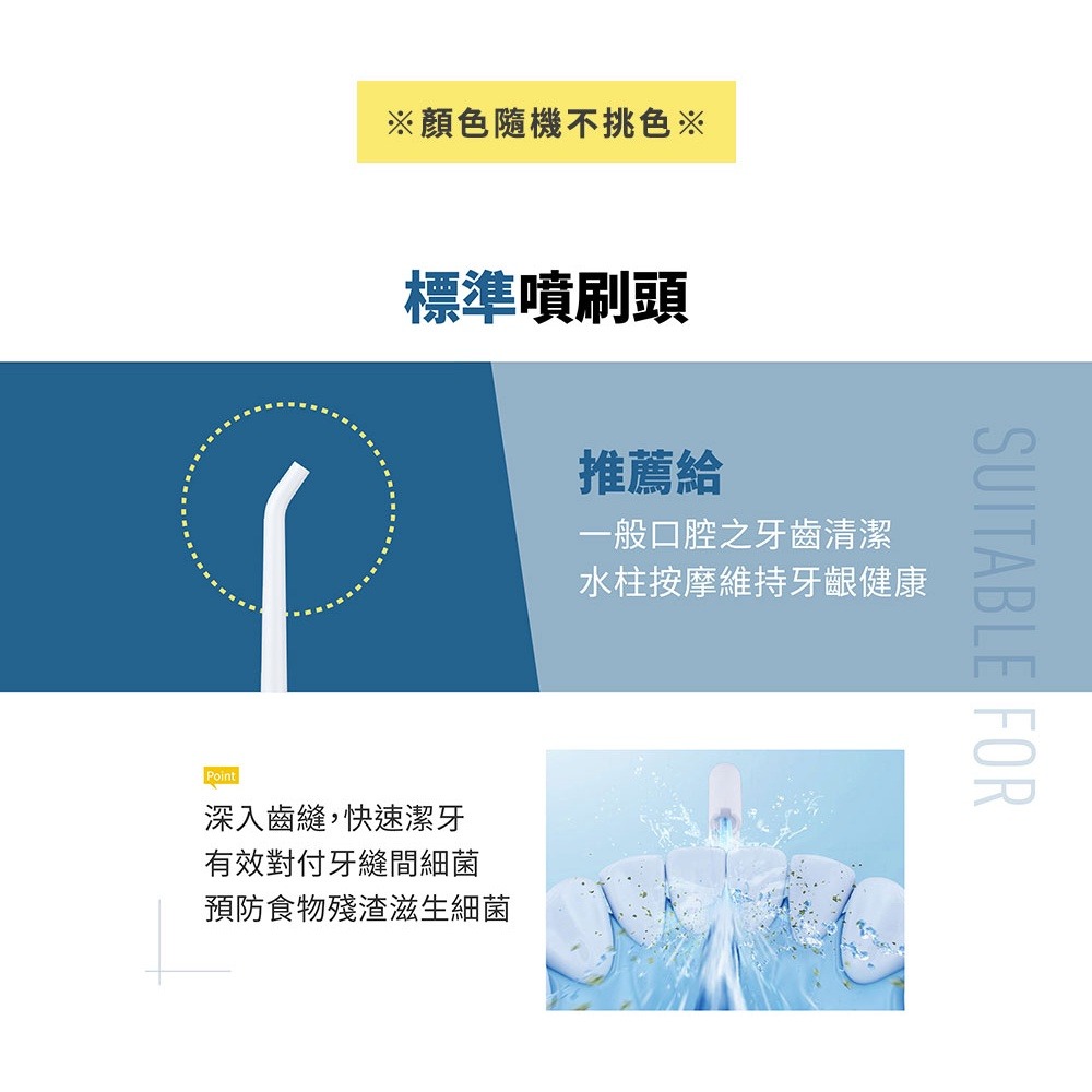 【PORClean 寶可齡】抗菌沖牙機專用標準噴頭(6入)-細節圖3