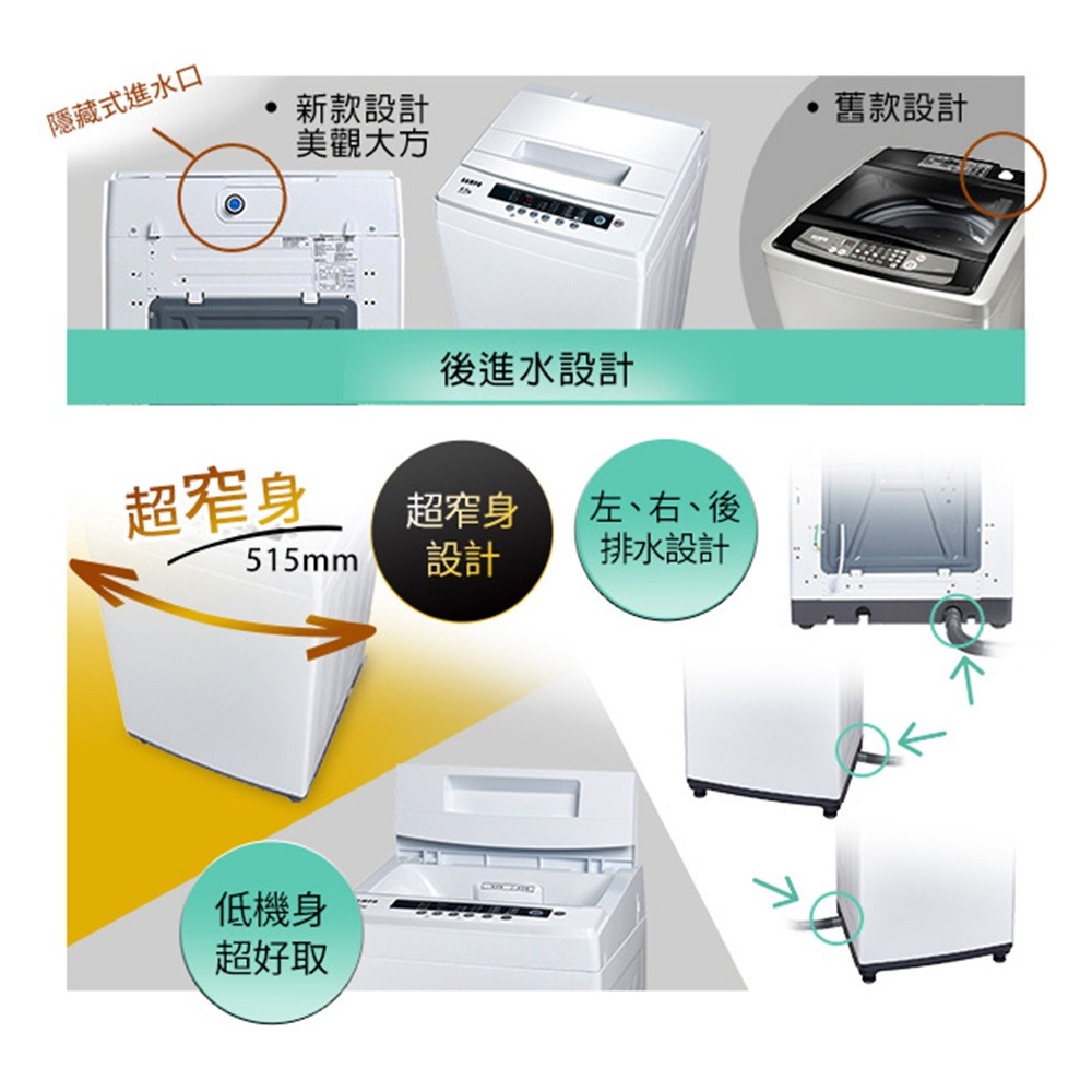 SAMPO聲寶 6.5KG 金級小貴族系列定頻洗衣機-白 ES-B07F (本島免運費+基本安裝)-細節圖4