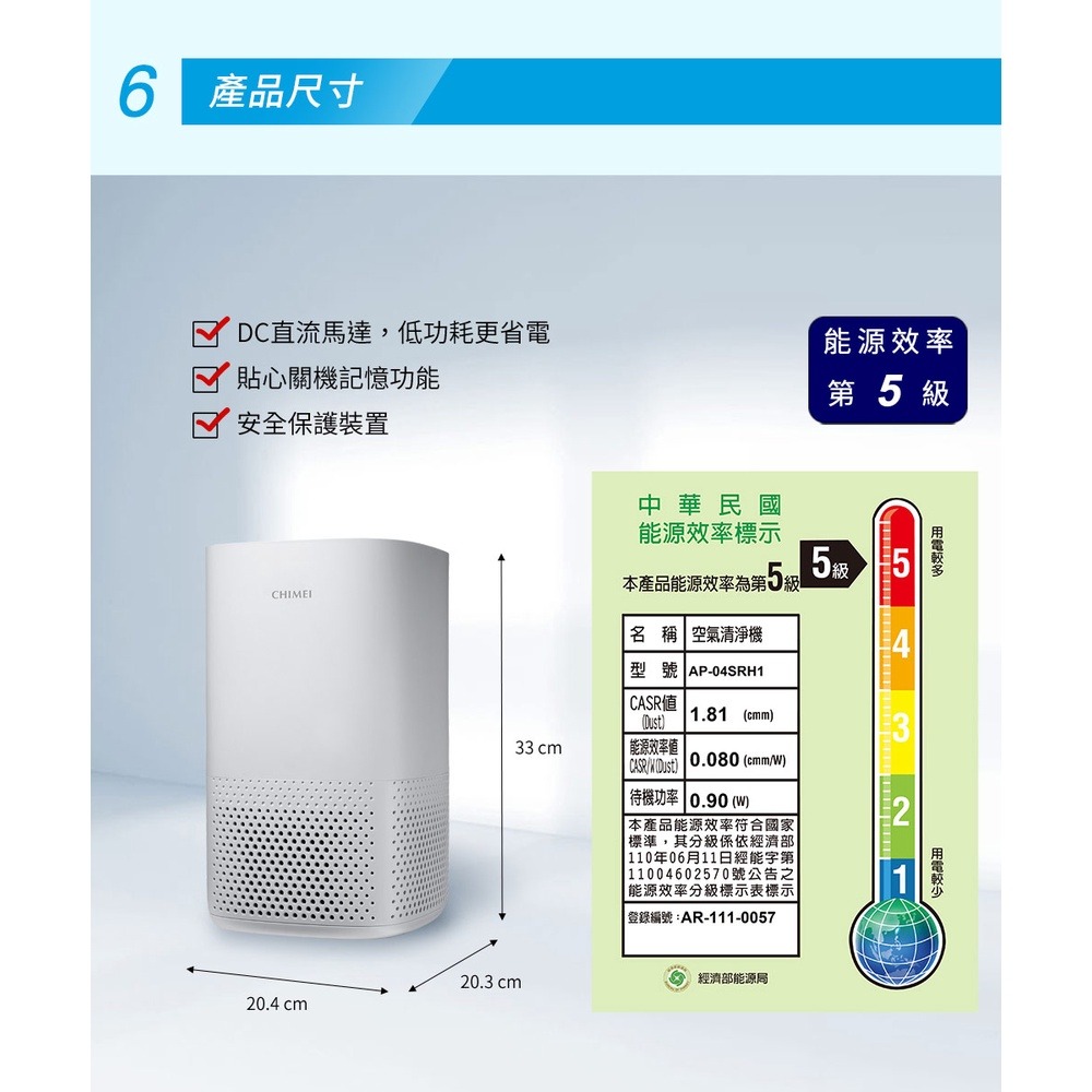 CHIMEI奇美 6坪360°全淨化空氣清淨機 AP-04SRH1-細節圖9