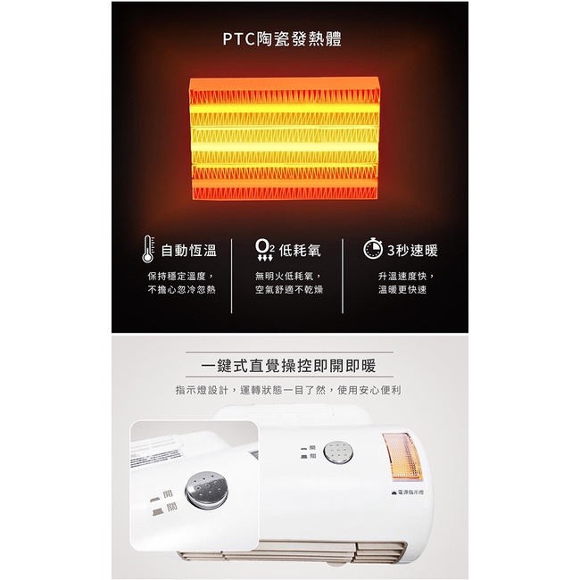 SAMPO聲寶 迷你陶瓷電暖器 HX-FD06P-細節圖5