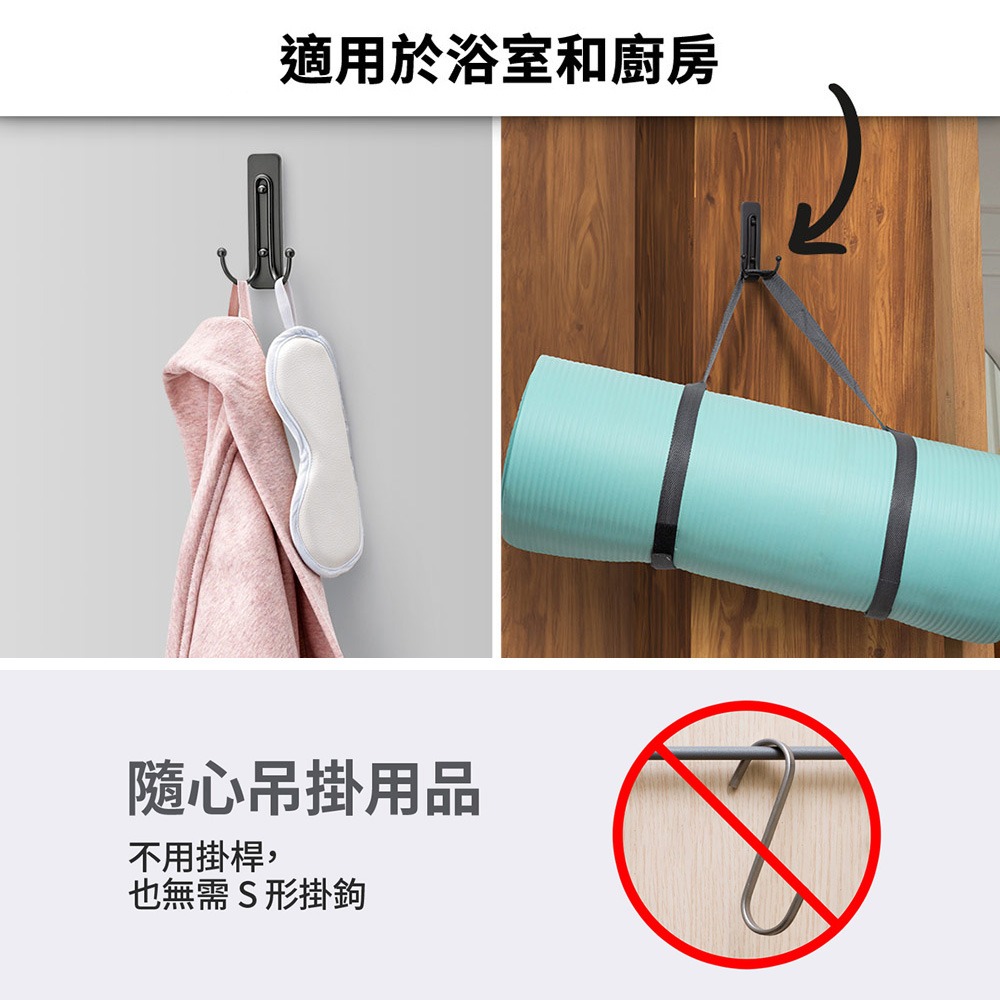 3M BATH36-MB-EN 無痕金屬防水大型雙鉤-霧黑色-細節圖5