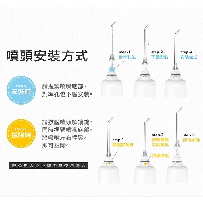 PORClean 寶可齡 MD21 抗菌沖牙機專用-標準噴頭(4入)-細節圖7