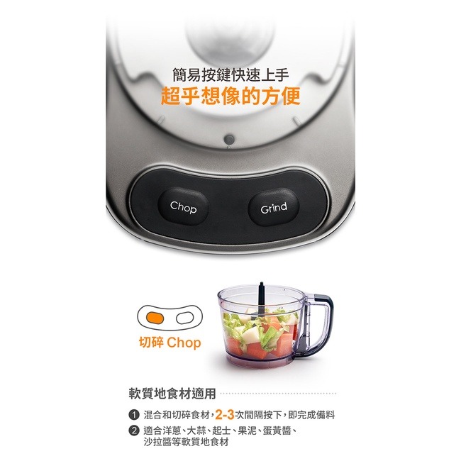 美國Cuisinart 玩味輕鬆打 4杯迷你食物處理機/調理機 ECH-4GMTW-細節圖6