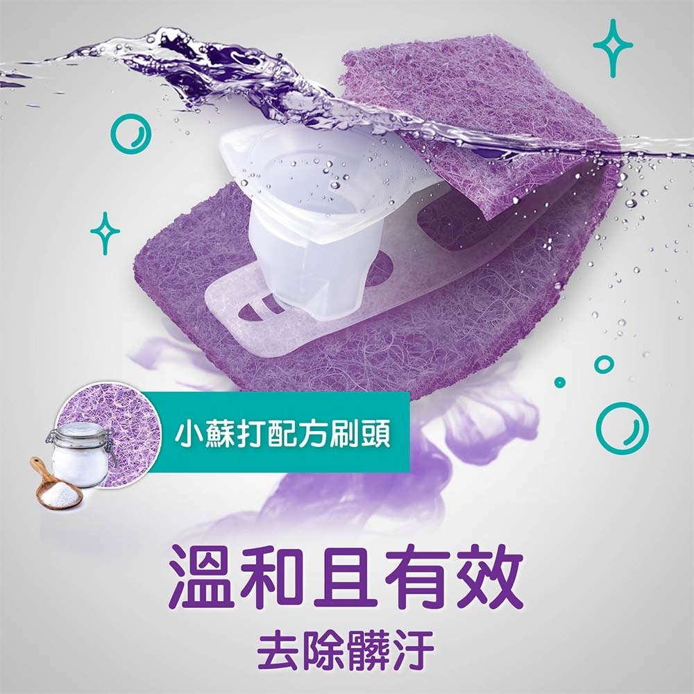 3M 百利超淨替換式馬桶刷-小蘇打清潔配方(1柄+5刷頭+1底座) / 補充包-細節圖3