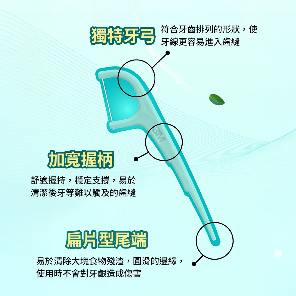 3M MF03 細滑牙線棒-薄荷木糖醇散裝分享包(45X3)-細節圖7