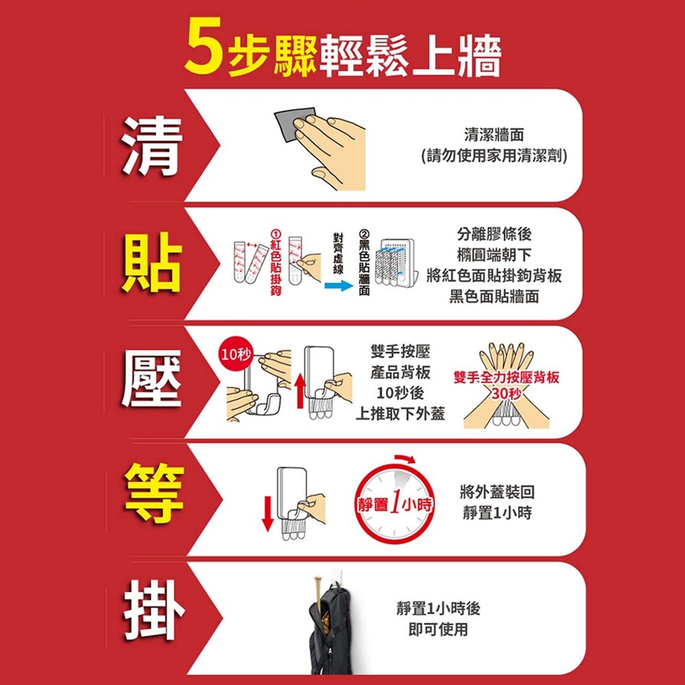 3M 17010-2 無痕高承重掛鉤系列-中型(2入組)-細節圖3