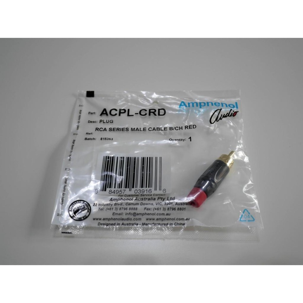 【特價】澳洲AMPHENOL 安費諾 ACPL-CWH/CRD 鍍金RCA 插頭-細節圖3