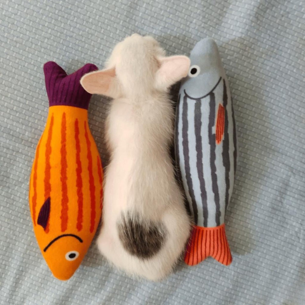 Meowmatmat 貓咪玩具 魚 貓薄荷 解悶 磨牙 耐咬 逗貓棒 小貓 寵物用品 貓咪玩具-細節圖2