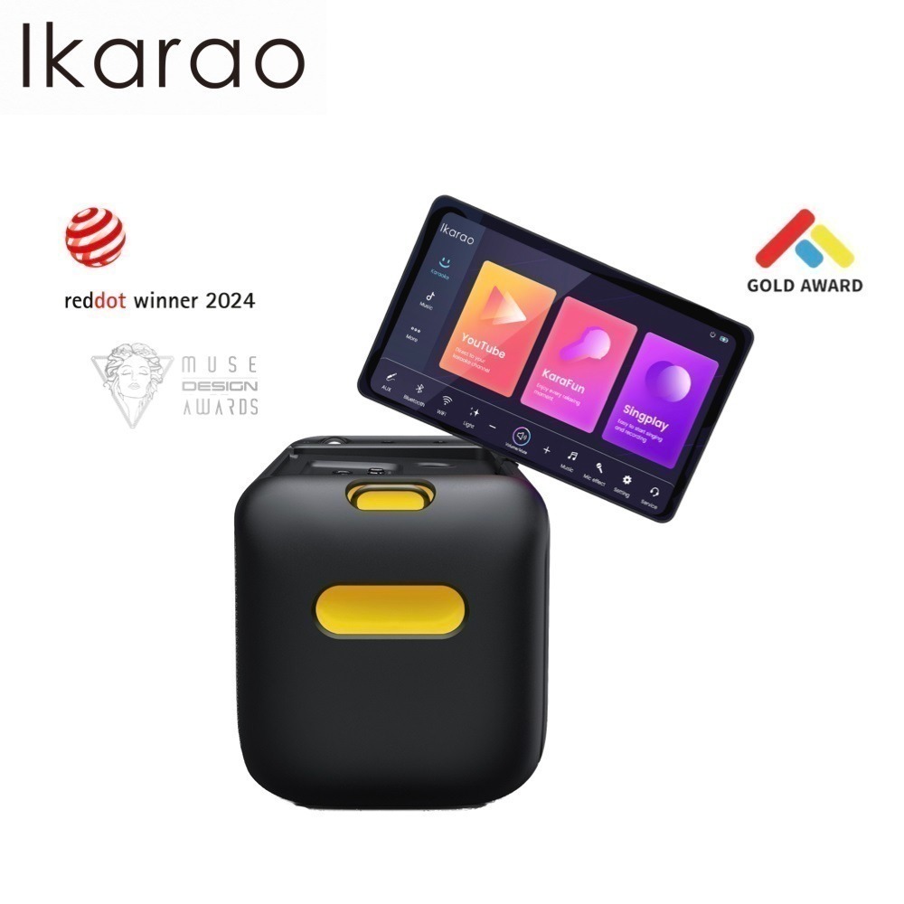 Ikarao 愛克拉 X1 一體式便攜卡拉OK機 附2支無線麥克風 公司貨-細節圖3