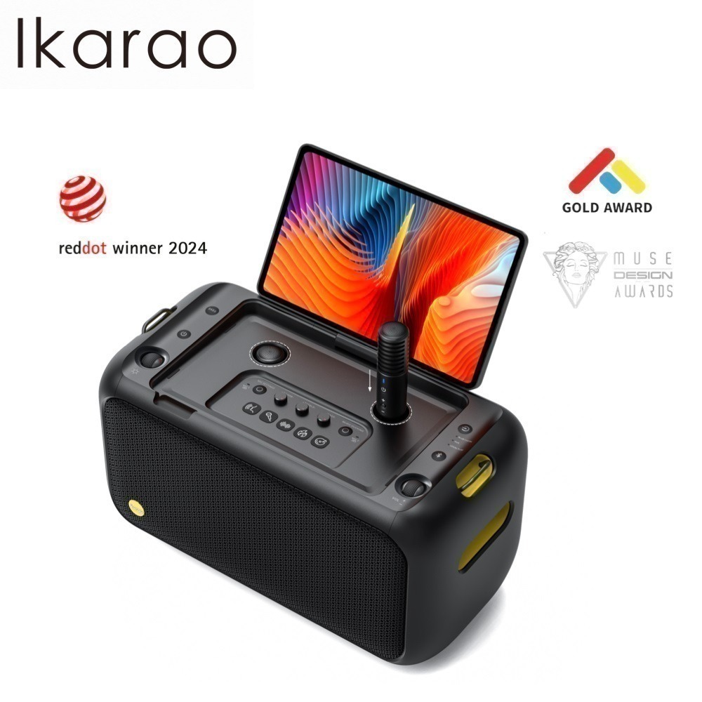 Ikarao 愛克拉 X1 一體式便攜卡拉OK機 附2支無線麥克風 公司貨-細節圖2