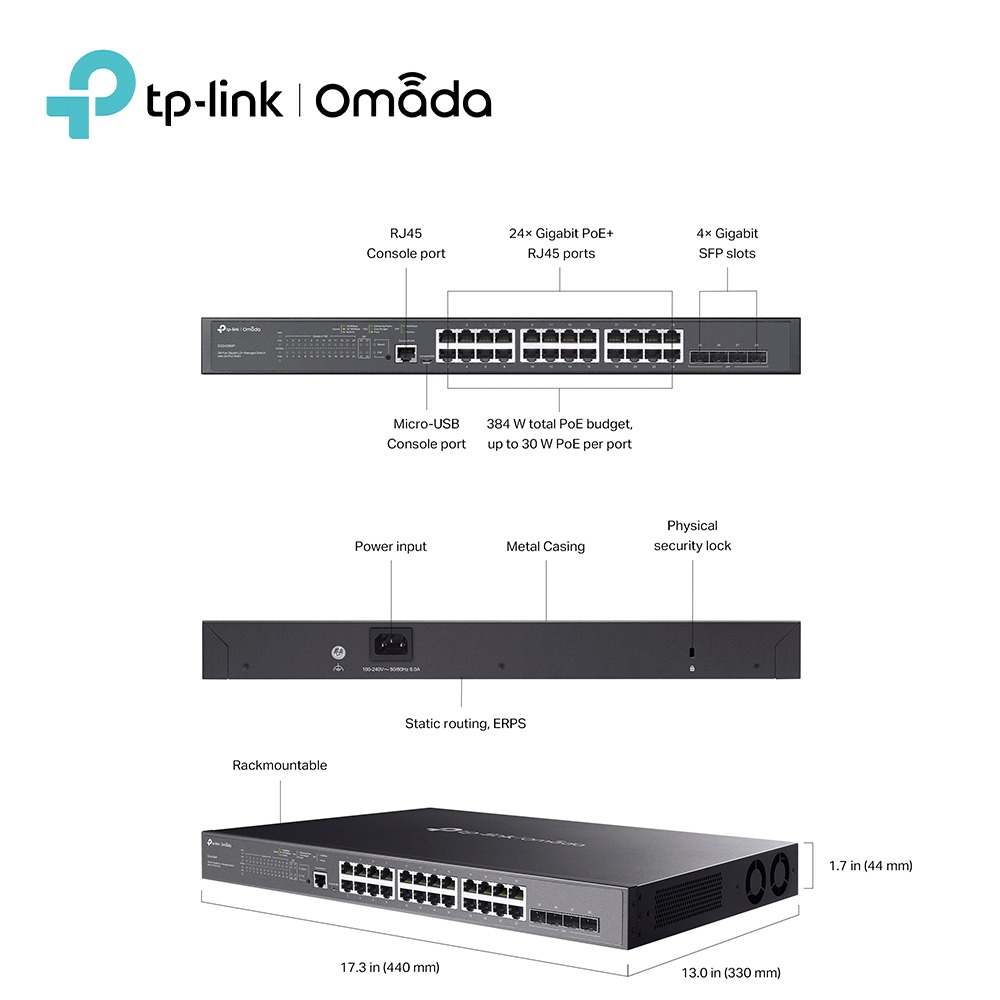 TP-LINK Omada SG3428MP 28 埠 Gigabit L2+ 管理型交換器-細節圖5