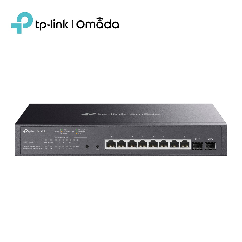 TP-LINK Omada SG2210MP(UN) 10 埠 Gigabit 智慧型交換器 (含 8 埠 PoE+)-細節圖2