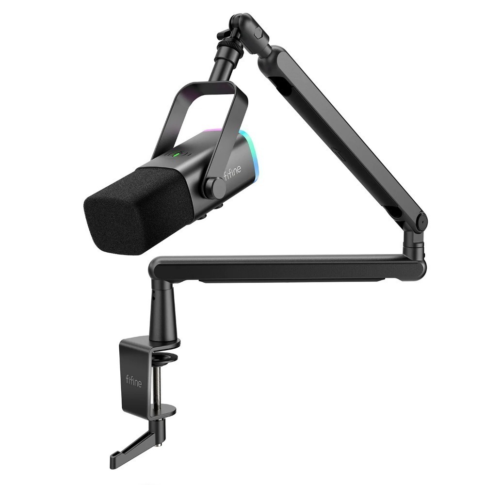 FIFINE TAM8 錄音室等級USB/XLR動圈式RGB麥克風懸臂組(AM8+BM88)黑白粉三色任選-規格圖1