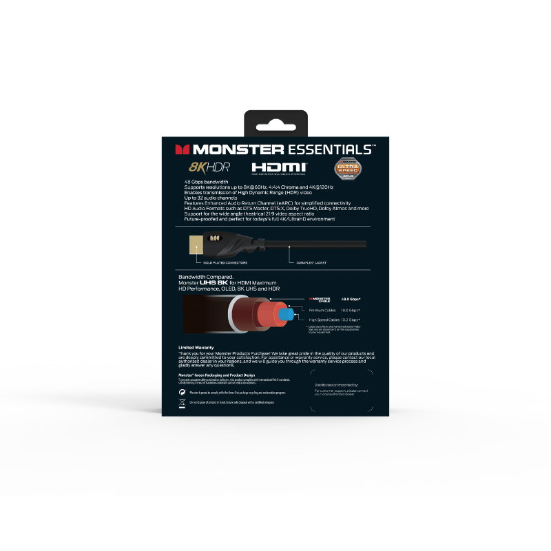 美國 MONSTER CABLE Essentials 8K CLASSIC HDMI線材-細節圖5