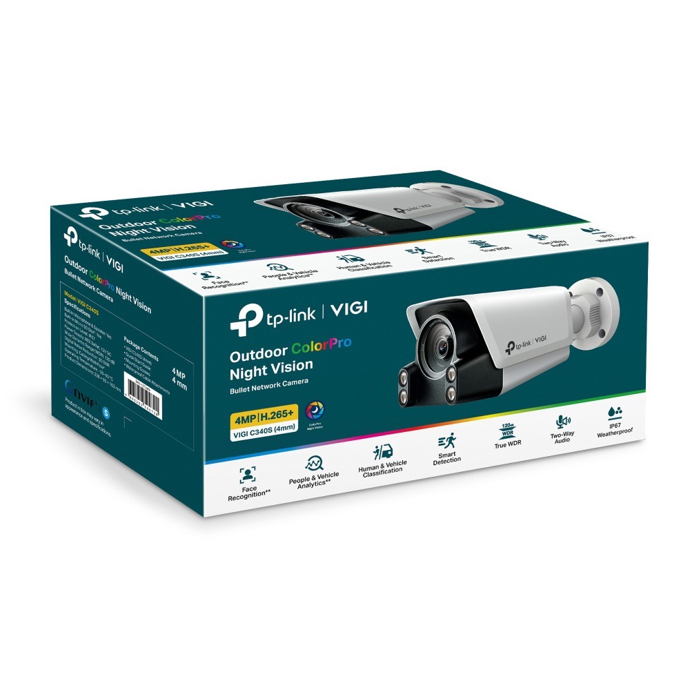 TP-Link VIGI C340S 4MP 戶外型 ColorPro 夜視槍型攝影機/4mm鏡頭-細節圖5