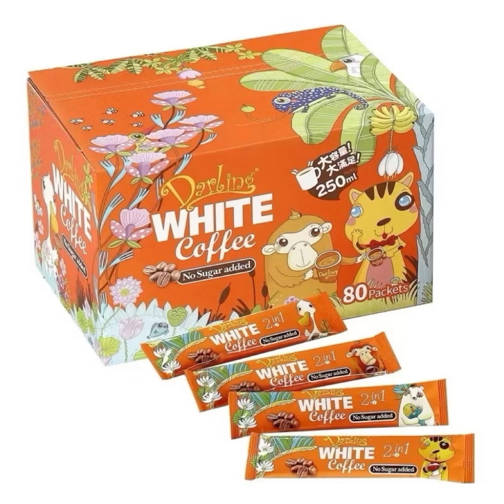 ((好市多現貨))2027.09🎀Darling親愛的 白咖啡二合一(無加糖) 30gx80包/盒 二合一拿鐵-細節圖5