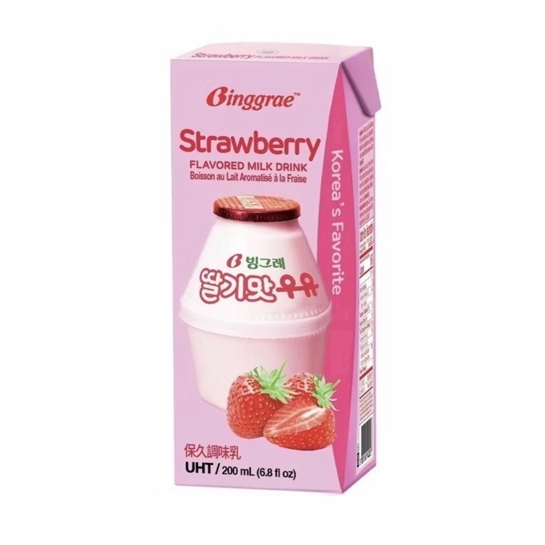 ((好市多現貨))🎀韓國Binggrae 香蕉牛奶/草莓牛奶 保久調味乳 200毫升(6入一組)BTS-細節圖2