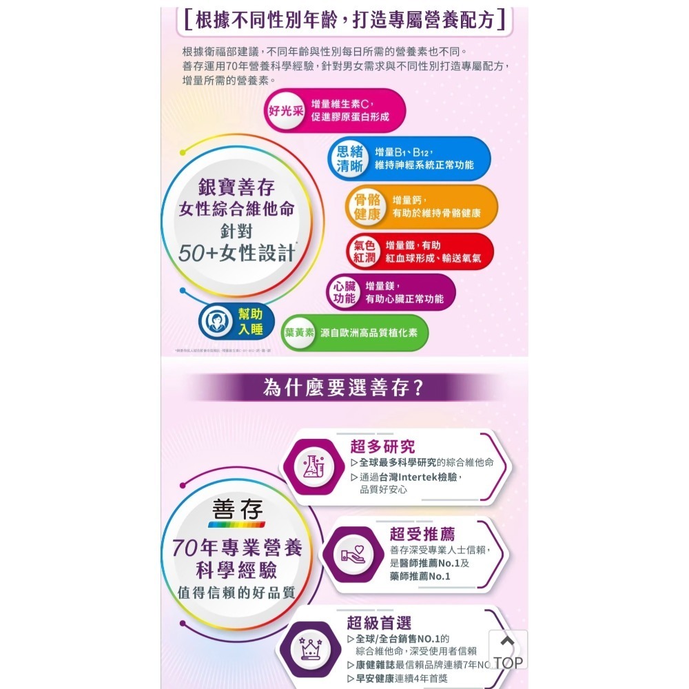 銀寶善存50+ 女性綜合維他命 290錠 萊買好市多👍#765268-細節圖6