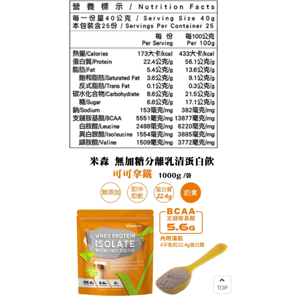 米森 無加糖分解乳清蛋白粉/可可拿鐵 萊買好市多👍#244969-細節圖2
