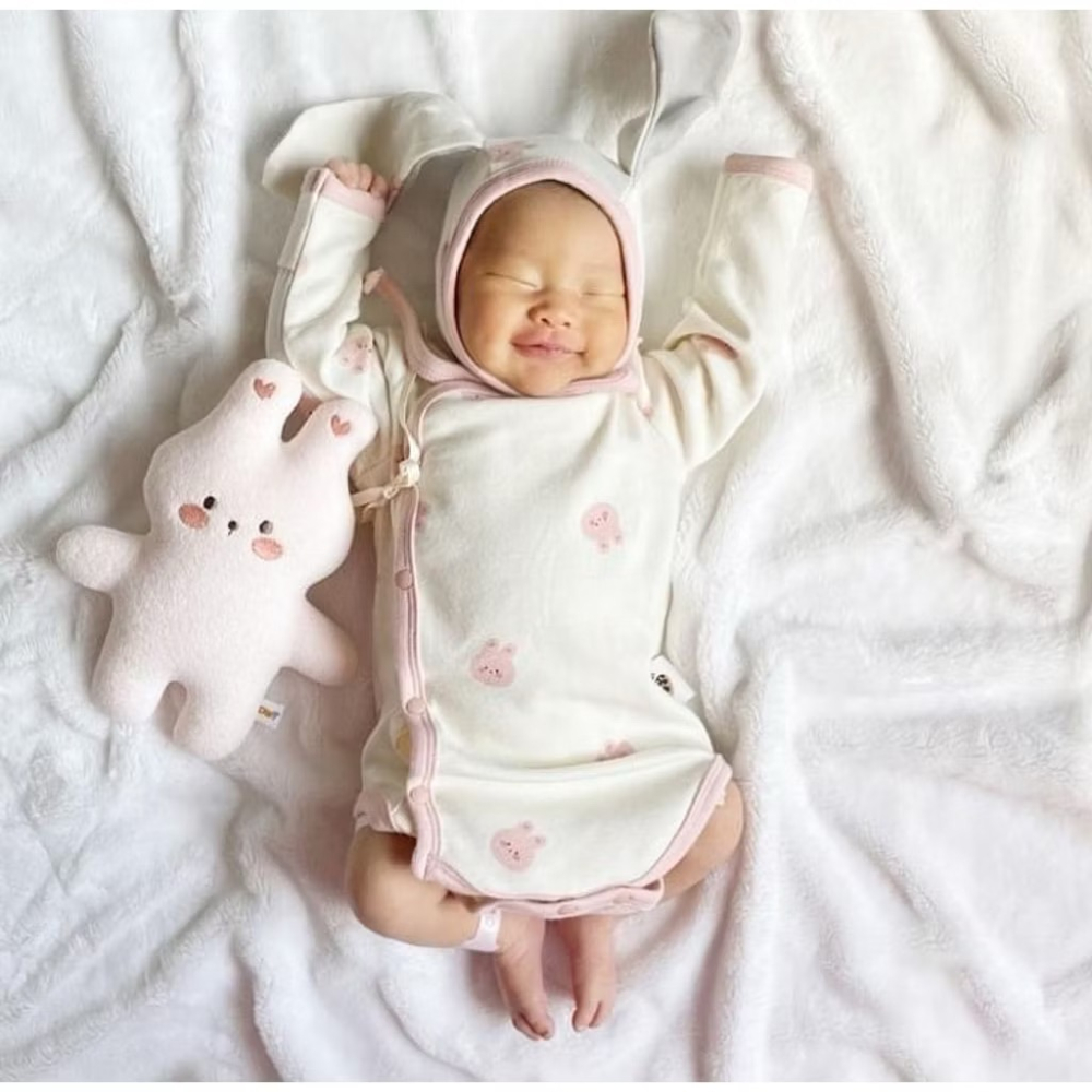 現貨 正韓 DTD 禮盒 兔子 新生兒 包屁衣 帽子 口水巾 蓋毯 娃娃-細節圖6