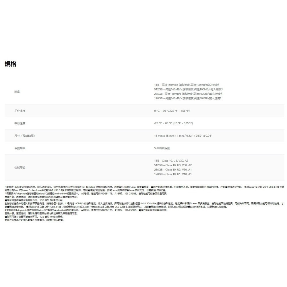 Lexar 雷克沙 PLAY 128GB/256GB/512GB/1TB microSD TF記憶卡 新品現貨-細節圖5
