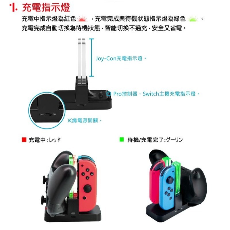 【電玩貓】DOBE NS JOY-CON+PRO 手把控制器 多功能充電座 充電架 座充 TNS-879 新品現貨-細節圖2