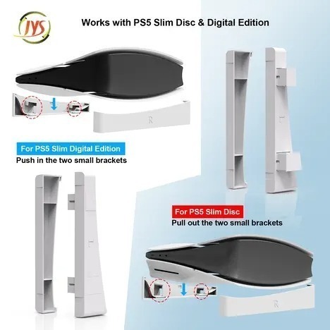 JYS PS5 SLIM&PRO/光碟版&數位版通用 主機橫躺放置支架 JYS-P5189 新品現貨-細節圖2