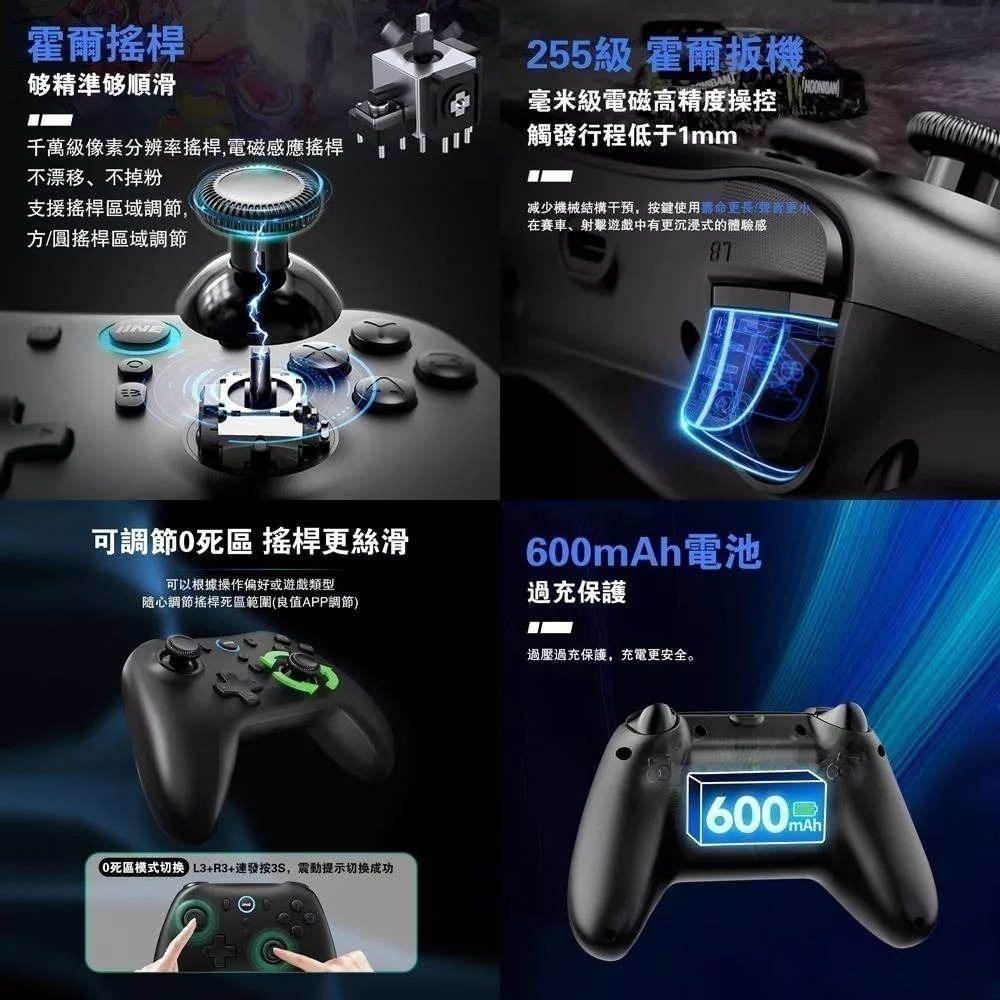 良值 PC/NS/PS3/手機 PLUTUS刀鋒無線手把控制器 自動連發 霍爾板機搖桿 附PC接收器 新品現貨-細節圖2