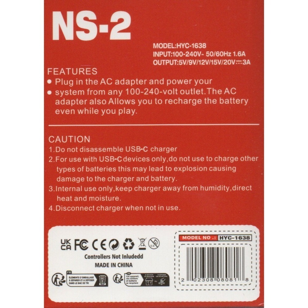 NS/NS2 SWITCH 2 主機充電器 變壓器 電源供應器 支援20V/3A 60W 新品現貨-細節圖2