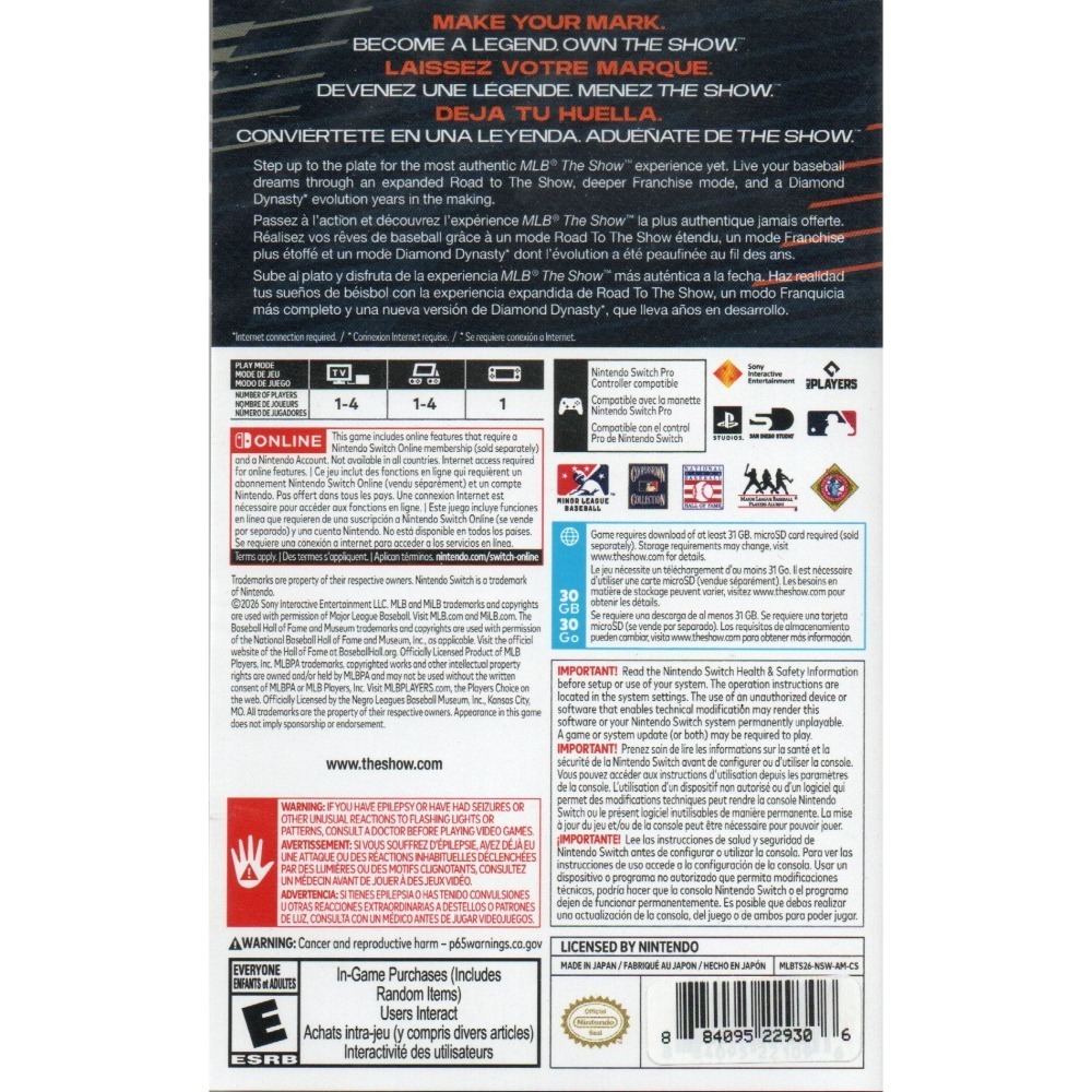 NS MLB The Show 26 美國職棒大聯盟 一般版 英文版 美版 新品現貨-細節圖2