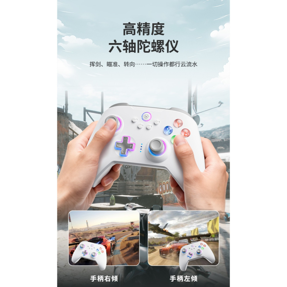 AOLION 澳加獅 PC/NS/手機 雙霍爾 無線手把控制器 自動連發 巨集編程 AL-N10 新品現貨-細節圖5