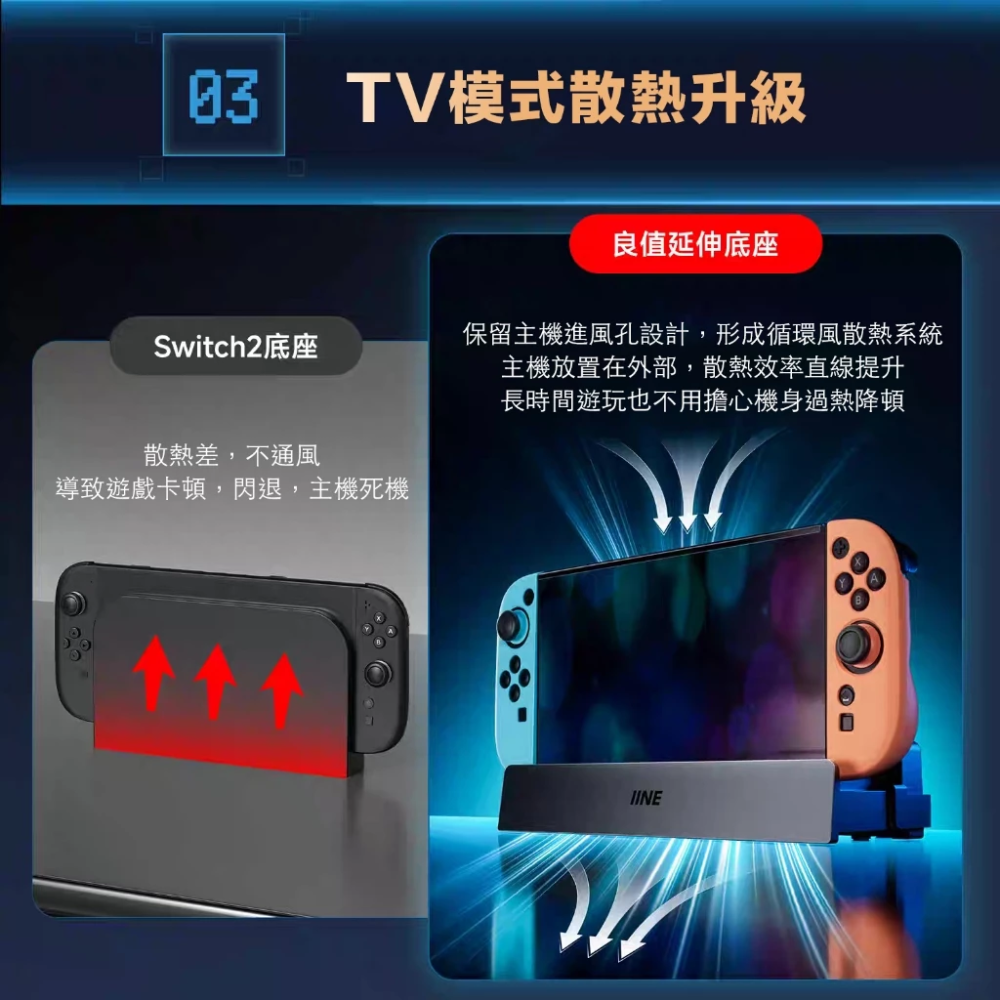 【電玩貓】良值 NS2 主機底座延伸支架 底座延長座 散熱風扇底座 黑色 L1216 新品現貨-細節圖5