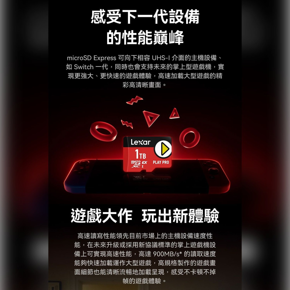 《NS2適用》Lexar PLAY PRO microSDXC Express 記憶卡 512GB 新品現貨-細節圖5