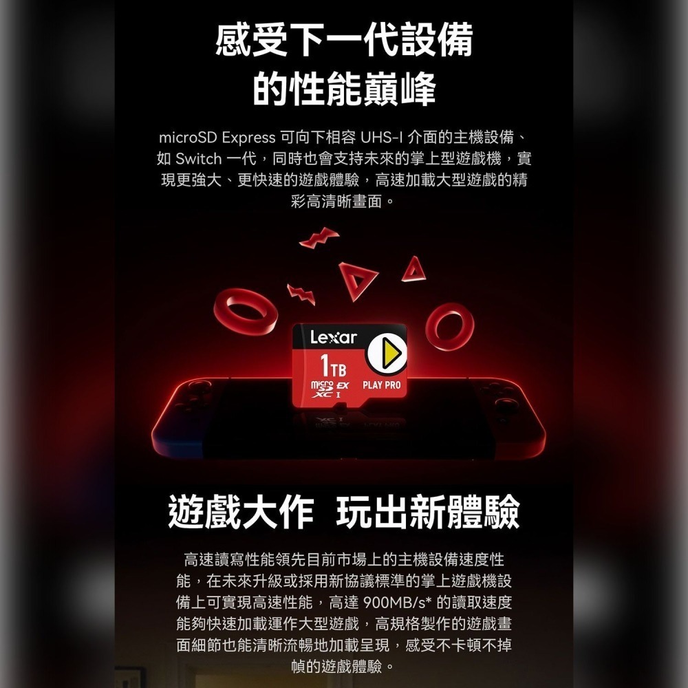 《NS2適用》Lexar 256GB PLAY PRO microSDXC Express 記憶卡 新品現貨-細節圖5